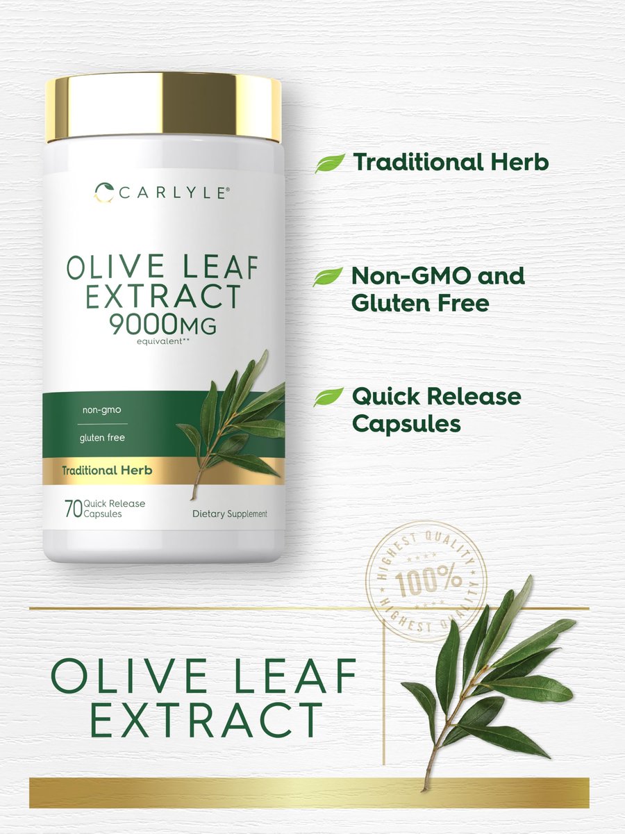 Carlyle Olive Leaf Extract Capsules | 70 Count | Non-GMO, Gluten Free | High Potency Supplement - görsel 7
