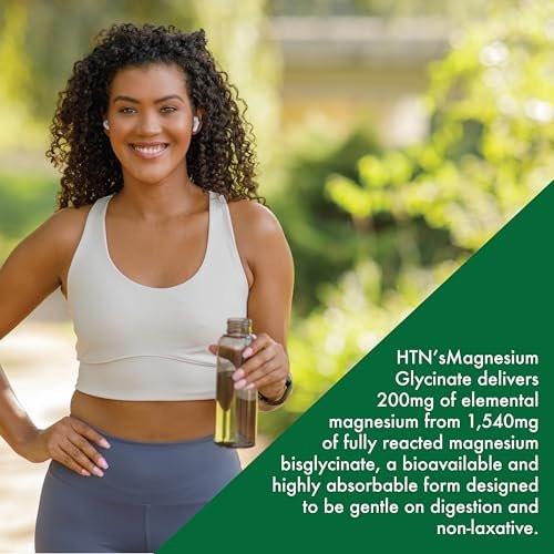 Magnesium Glycinate - Muscle, Nerves, Relaxation & Sleep Supplement | 200mg Elemental Magnesium Fully Reacted Chelated | Gentle on the Stomach | Non-GMO 240 Tablets | by Health Thru Nutrition - görsel 13