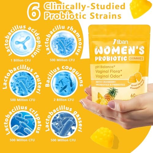 Itiban Vaginal Probiotics Gummies for Women, Premium Feminine pH Balance Gummies, Healthy Odor, Yeast Balance & Flora + Vitamin C for Immune Support, 60ct Pineapple Flavor - görsel 6