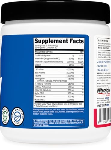 Nutricost Pre-Workout Powder (Strawberry – Clean Formula: GMO-free, gluten-free, and vegetarian-friendly, making – Image 1