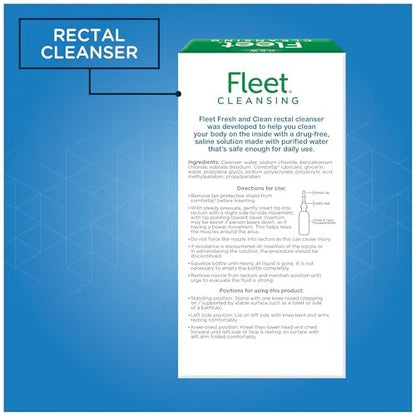 Fleet Fresh and Clean Saline Rectal Cleanser, Saline Solution Anal Douche, 2 Douche Bottles, 4.5 Fl Oz