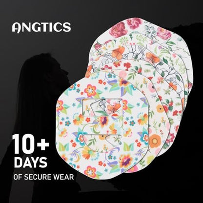 ANGTICS Omnipod 5 Overpatches Waterproof, 30Pcs Pre-Cut Adhesive Patches for Omnipod 5, Hypoallergenic Latex-Free CGM Sensor Covers, Long Lasting 10 Days+ Glucose Sensor Patch (Pastel Floral)
