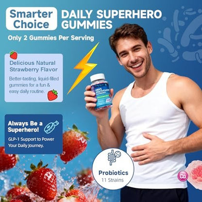 Totaria Sugar Free Multivitamin for Men with Omega 3, Probiotics, Mens Multivitamins Gummies w/Methylated B Complex, EAAs, Lycopene, Zinc, for Daily Energy, Immune, Heart, Iron Free, 60 Count