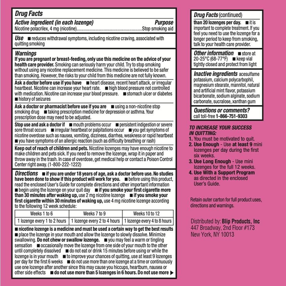Blip Nicotine Lozenges 4mg, Stop Smoking Aid - Cherry Ice Flavor, Nicotine Replacement Therapy (27 Count), Reduce Cravings - görsel 15