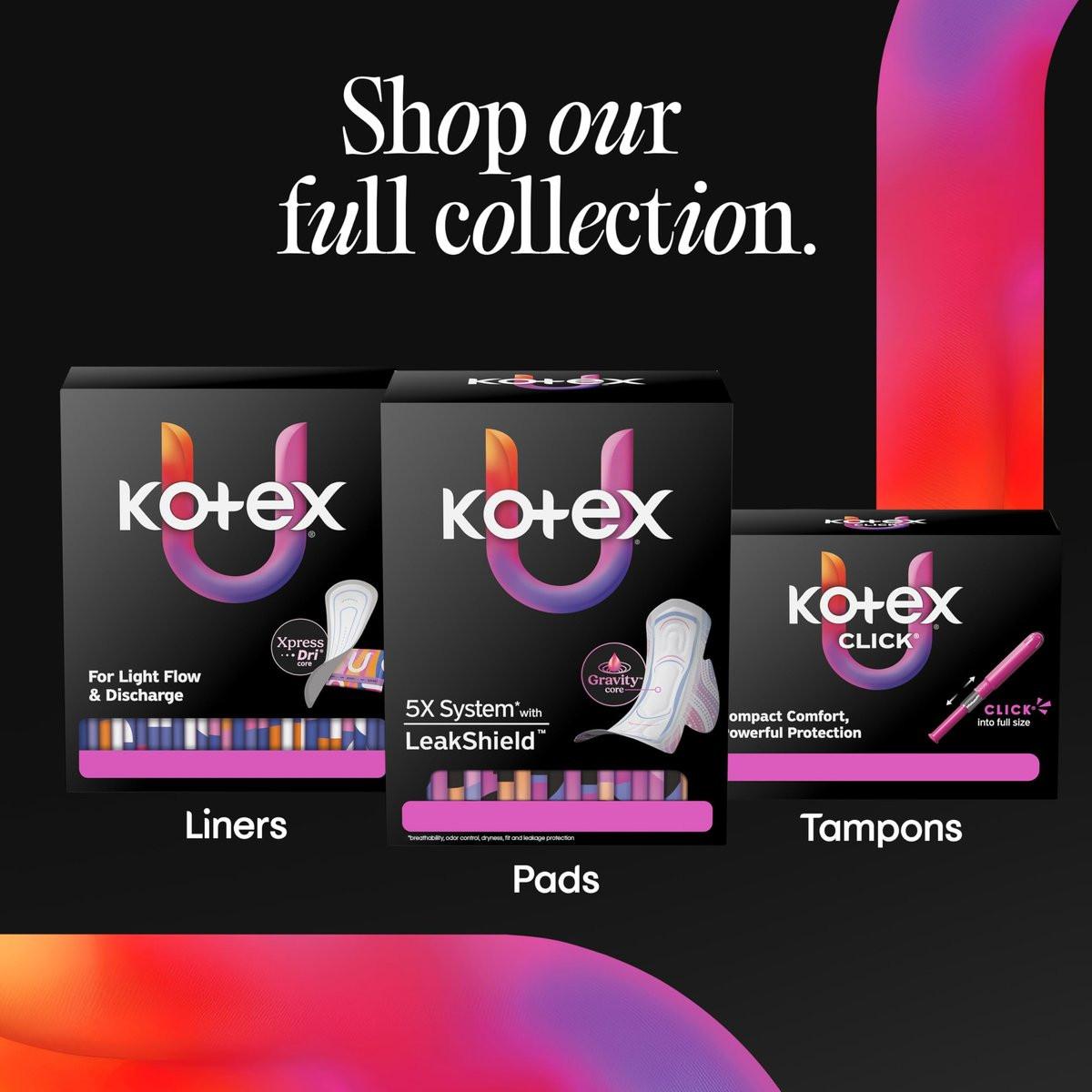 Kotex Ultra Thin Pads with Wings, Regular Absorbency, 100 Count (2 Packs of 50) - görsel 11