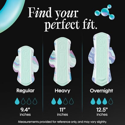 Kotex BioCare Ultra Thin Pads with Wings, Regular Absorbency, 84 Count (3 Packs of 28)