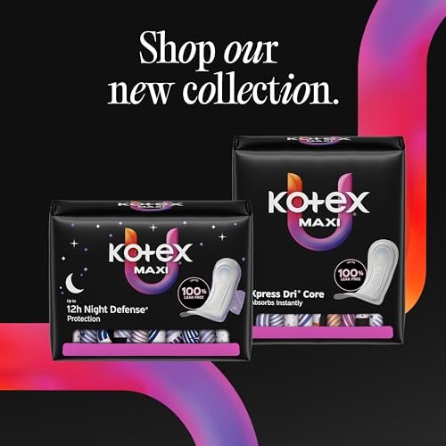 Kotex Overnight Maxi Pads with Wings, Extra – Extra Heavy Absorbency: Designed to handle heavy flow and overnight – Image 15