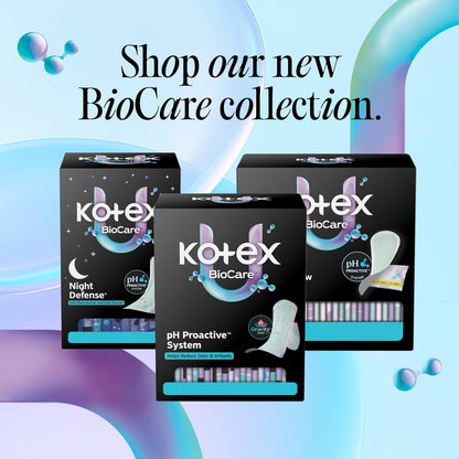Kotex BioCare Daily Liners, Wrapped, Light Absorbency, Regular Length, 56 Count (Packaging May Vary)
