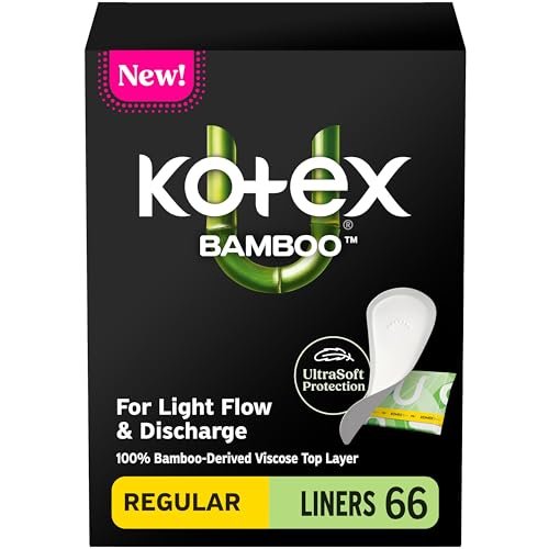 Kotex Bamboo Wrapped Liners, Light Absorbency, Regular Length, 66 Count (Packaging May Vary) - görsel 12