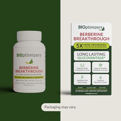 BIOptimizers Berberine Breakthrough Supplement - Metabolic Support – Healthy Metabolism - 40 Capsules – Vegetarian, Gluten-Free, Soy-Free - görsel 4