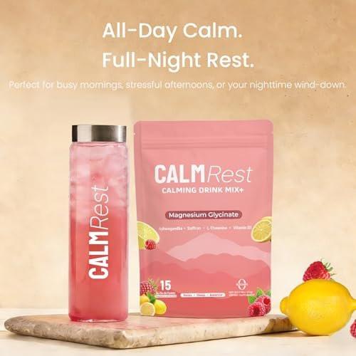 CalmRest Calm Magnesium Powder Cortisol Supplement for Women, Hormone Balance Support for Sleep & Relax Supports, No Sugar, Raspberry Lemonade, 30Ct - görsel 16