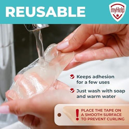 Medical Grade Silicone Scar Tape - Transparent (1.6”x150”) - Visible Difference on Surgical & Keloid Scars - Reusable Silicone Scar Sheets - Easy to Use Silicone Tape for Scars