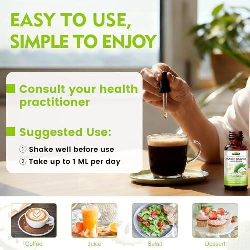 HIIHONE (2 Pack) 8-in-1 Soursop Bitters Liquid – Soursop Leaf Extract Drops with Sea Moss, Ashwagandha & Turmeric for Immune, Liver, Antioxidant & Sleep Support, Lemon Lime Flavor, 1 Fl Oz - görsel 16