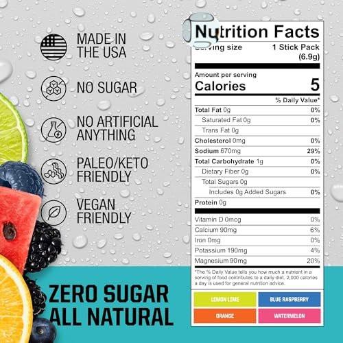 Fire Science Fire Salt Hydration Sticks, Electrolytes & Coconut Water, Hydration Drink Mix with Magnesium, Potassium & Sodium, Zero Sugar, Single Serve On the Go Packs, Variety Pack Flavors, 12 Count - görsel 7