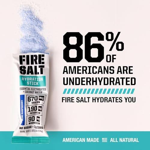 Fire Science Fire Salt Hydration Sticks, Electrolytes & Coconut Water, Hydration Drink Mix with Magnesium, Potassium & Sodium, Zero Sugar, Single Serve On the Go Packs, Variety Pack Flavors, 12 Count - görsel 11