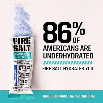 Fire Science Fire Salt Hydration Sticks, Electrolytes & Coconut Water, Hydration Drink Mix with Magnesium, Potassium & Sodium, Zero Sugar, Single Serve On the Go Packs, Variety Pack Flavors, 12 Count