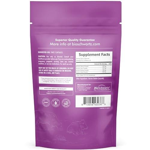 BioSchwartz Primal Beef Organ Supplement for Women - 60 Capsules - Grass-Fed & Pasture-Raised - Supports Healthy Hair Skin and Nails, Hormone Balance - with Bovine Liver, Kidney, Heart, Uterus Powder - görsel 18