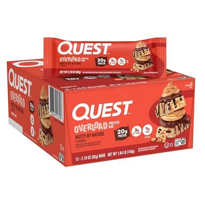 Quest Nutrition Overload Protein Bars, Nutty – Low Net Carbs: With only 3g net carbs, these bars are ideal for – Image 2