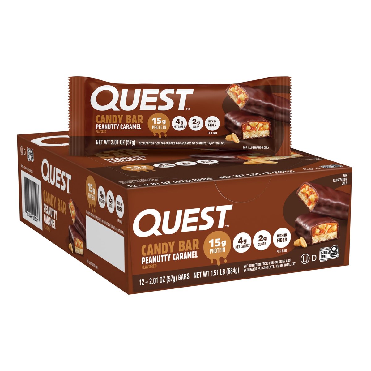 Quest Nutrition Protein Bar, Peanutty – Low Sugar: With only 2g of sugar per bar, you can enjoy a sweet treat – Image 2