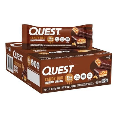 Quest Nutrition Protein Bar, Peanutty – High Protein Content: Each bar provides 15g of protein to support muscle – Image 1
