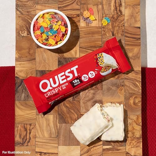 Quest Nutrition Crispy Protein Bar, Fruity Cereal Flavor, 18g Protein, 1g Sugar, 2g Net Carbs, Low Sugar, 12 Count - görsel 16