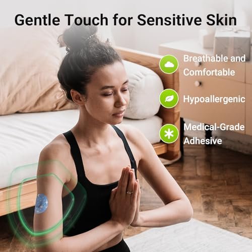 32 Pack Libre 3 Sensor Covers with Reusable Hardshell Cover, Kovoq Waterproof Adhesive Patches for Freestyle Libre 3 & Plus, Reduce Compression Lows Breathable and Hypoallergenic Up to 14 Days (Shine) - görsel 10