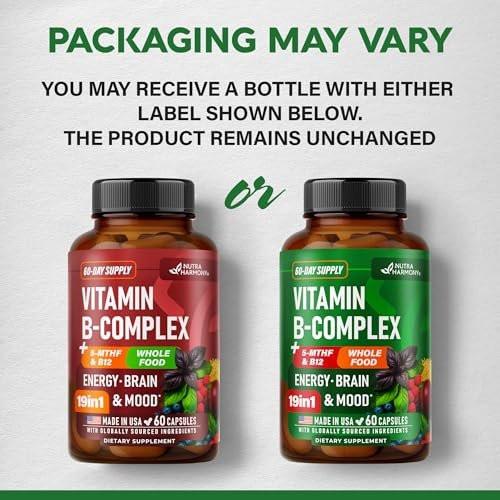 Vitamin B Complex - B1 | B2 | B3 | B5 | B6 | Biotin | B12 | 5-MTHF - Astragalus & Whole Food Blend - Energy, Metabolism & Brain - Vitamins B for Women & Men - Lab Tested - 60 Capsules, 60 Days Supply - görsel 7