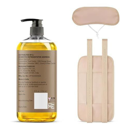Majestic Pure Oil - 100% Pure and Natural- Cold Pressed & Hexane Free Natural Hair Growth Oil for Eyelashes, Eyebrows, Skin, Body, Face, Nails & Scalp - Organic Castor Oil 8 Fl Oz with Reusable Wraps