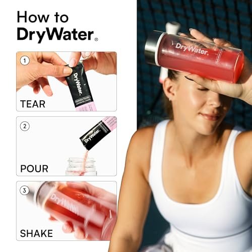 DryWater® Electrolyte + Vitamin Hydration Powder Packets – Mixed Berry, 1,000mg Potassium, Real Organic Fruit, NSF Certified for Sport, Nothing Artificial, No Added Sugar (12 Stick Packs) - görsel 1