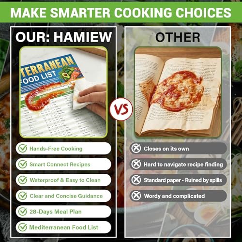 HAMIEW Mediterranean Diet for Beginners & Seniors, Simple–Convenient–Smart–Easy to Use, 28-Day Meal Plan Chart, Mediterranean Diet Food List, 80 Heart Healthy Recipes, Blue Zone & Low Cholesterol Food - görsel 1