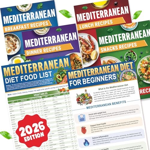 HAMIEW Mediterranean Diet for Beginners & Seniors, Simple–Convenient–Smart–Easy to Use, 28-Day Meal Plan Chart, Mediterranean Diet Food List, 80 Heart Healthy Recipes, Blue Zone & Low Cholesterol Food - görsel 4