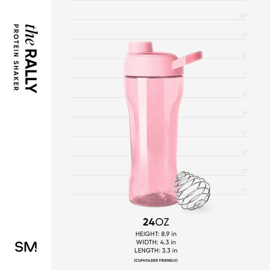 Simple Modern Rally Plastic Protein Shaker Bottle with Ball | 24oz Leakproof Cup for Protein Shakes, Mixes, Electrolytes, Pre Workout | Blush Mix