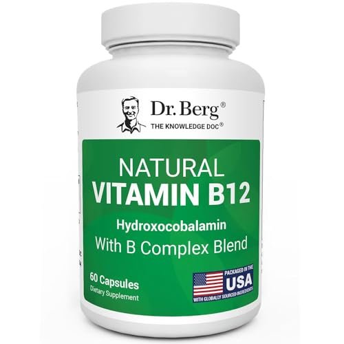 Dr. Berg Natural Vitamin B12 1000 mcg (Hydroxocobalamin) 60 Capsules – Energy, Brain & Nervous System Support* – w/B-Complex + Magnesium – 4X Lab Tested, GMO-Free, No Fillers - görsel 6