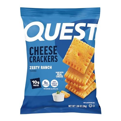 Quest Nutrition Cheese Crackers, Zesty Ranch – Low Net Carbs: Only 5g net carbs per serving, ideal for keto and – Image 2