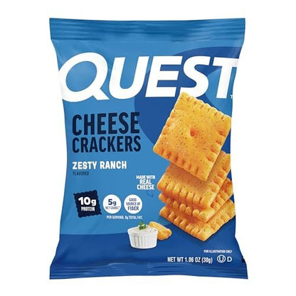 Quest Nutrition Cheese Crackers, Zesty Ranch – Low Net Carbs: Only 5g net carbs per serving, ideal for keto and – Image 2