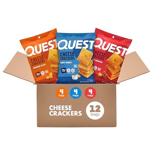 Quest Cheesy Protein Crackers Variety Pack, – Net carbs per serving: 2-3g – Image 9