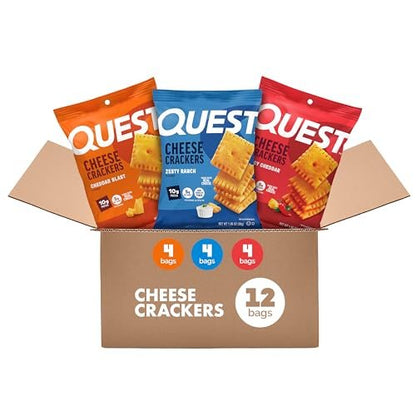 Quest Cheesy Protein Crackers Variety Pack, – Net carbs per serving: 2-3g – Image 9