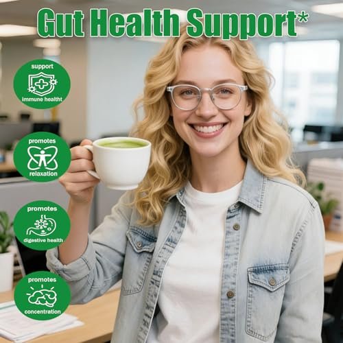 Mushroom Matcha with 12 Mushrooms with Lion's Mane, Chaga and Probiotics, Ceremonial Grade Matcha Powder for Focus, Digestion & Immunity - 30 Servings - görsel 12