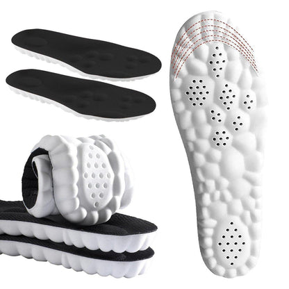 DWTWLE 4D Cloud Insoles for Men, Memory Foam Cloud Insoles Super Soft Anti-Fatigue, Shock Absorption, Relieve Foot Pain (Black, US 14-14.5)