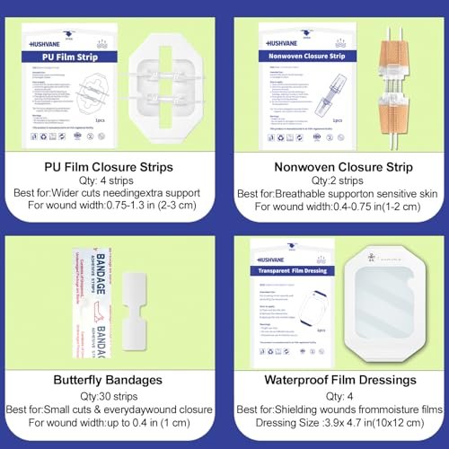 Wound Closure Strips for Skin, 40 Pack Stitchless Skin Closure Device, Alternative to Stitches for Cuts & Lacerations, Butterfly Bandages for Wound Closure, Waterproof & Breathable - görsel 12