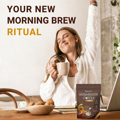 Mushroom Coffee, Instant Mushroom Coffee Organic with 6 Mushrooms Lion’s Mane, Cordyceps, Turkey Tail & Other for Energy, Focus, Digestion, Immunity, 35 Servings