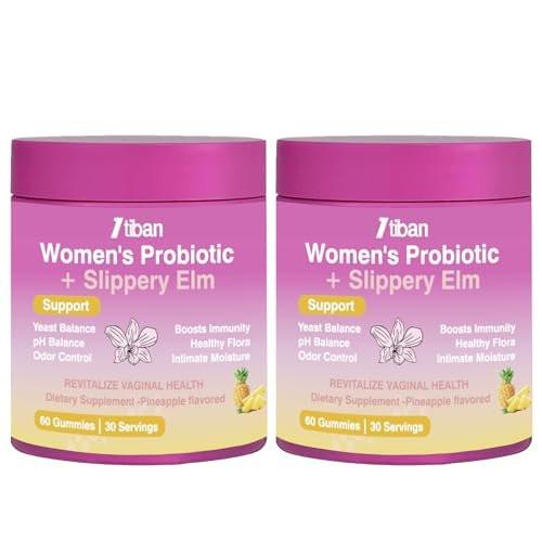 Itiban Feminine Vaginal Probiotics Gummies, Supports pH Balance & Digestive Health, Slippery Elm for Women, Sugar-Free, Vegan, Pineapple Flavor, 120 Count - görsel 2