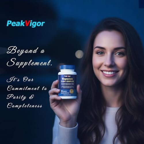 12 in 1 Magnesium Complex, Magnesium Supplement 1000mg with Glycinate, Citrate, Malate, L-Threonate, Taurate, Sleep Support, Third-Party Tested, Vegan & Easy to Swallow, 90 Days Supply - görsel 1