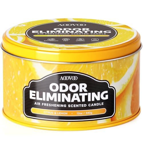 AOOVOO Citrus Lemon Odor Eliminating Candle – Powerful Odor Elimination: Formulated to neutralize and eliminate – Image 14