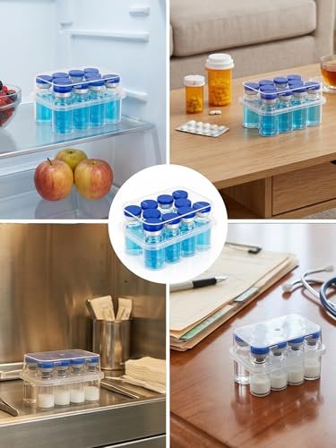 2-Pack 3ml Peptide Case for Fridge, 10-Slot Vial Holder & Refrigerator Medication Organizer for 3ml Insulin, GLP-1 & Peptides, Clear Storage Box fits 1ml 2ml 3ml Vials, 20 Slots Total - görsel 11