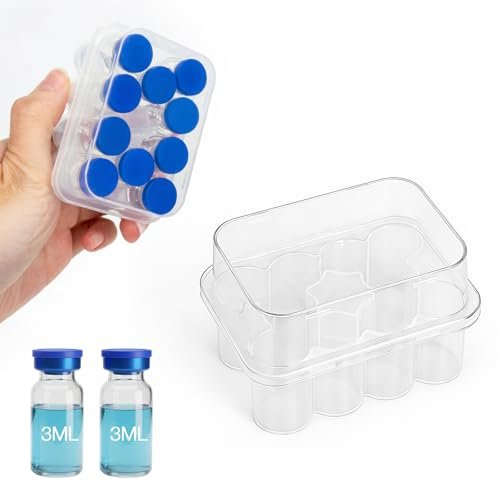 3ml Peptide Case for Fridge, 10-Slot Vial Holder for Insulin & Peptides, Transparent Vial Storage Case for Diabetic Care, Lab, Home Use by WIBOND - görsel 1