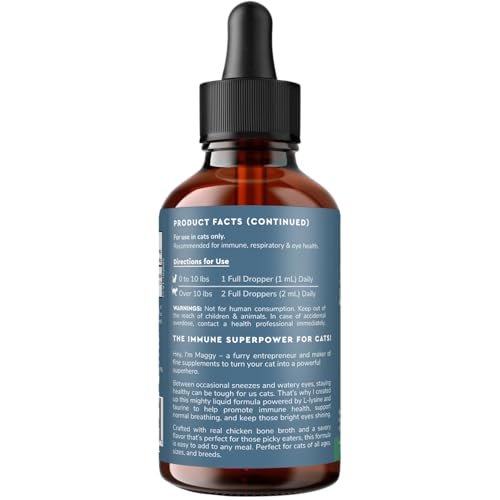 Premium L-Lysine Supplement for Cats – for Immune Support, Sneezing, Runny Nose, Watery Eyes & Nasal Health– 60ML Lysine for Feline Respiratory Support – Cat Lysine Drops with Taurine for Immunity - görsel 13
