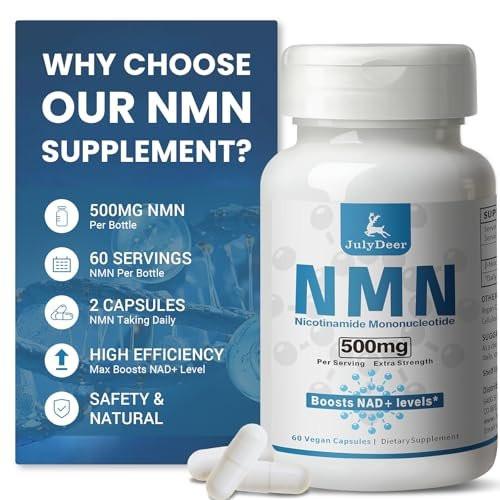 JulyDeer NMN 500mg, Max Absorbency & Fast-Acting NMN Supplement, 99% Pure NMN (Nicotinamide Mononucleotide) for Boosts NAD+ Levels, Cell, Immune, Energy, Muscle, Anti-Aging, Longevity, Women & Men - görsel 3