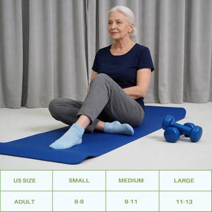 CaiDieNu Non Slip Socks for Women: Non Skid Hospital Diabetic Socks with Grip for Elderly Pregnant Grippy Low Cut 6 Pairs Mixed Colors Medium