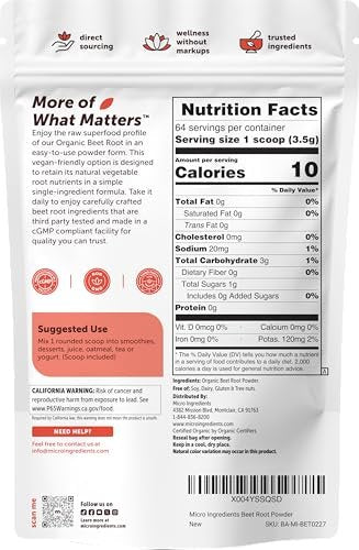 Micro Ingredients Organic Beet Root Powder, – High Concentration: Each serving delivers a potent dose of beet – Image 12